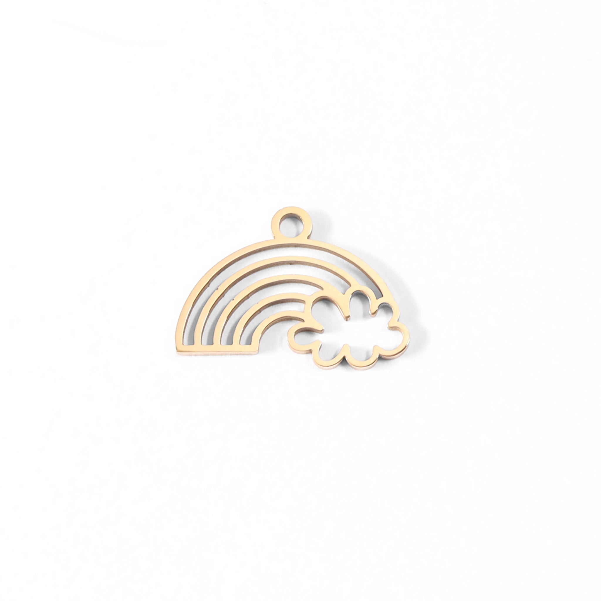 18K Gold PVD Stainless Steel Rainbow And Cloud Charm