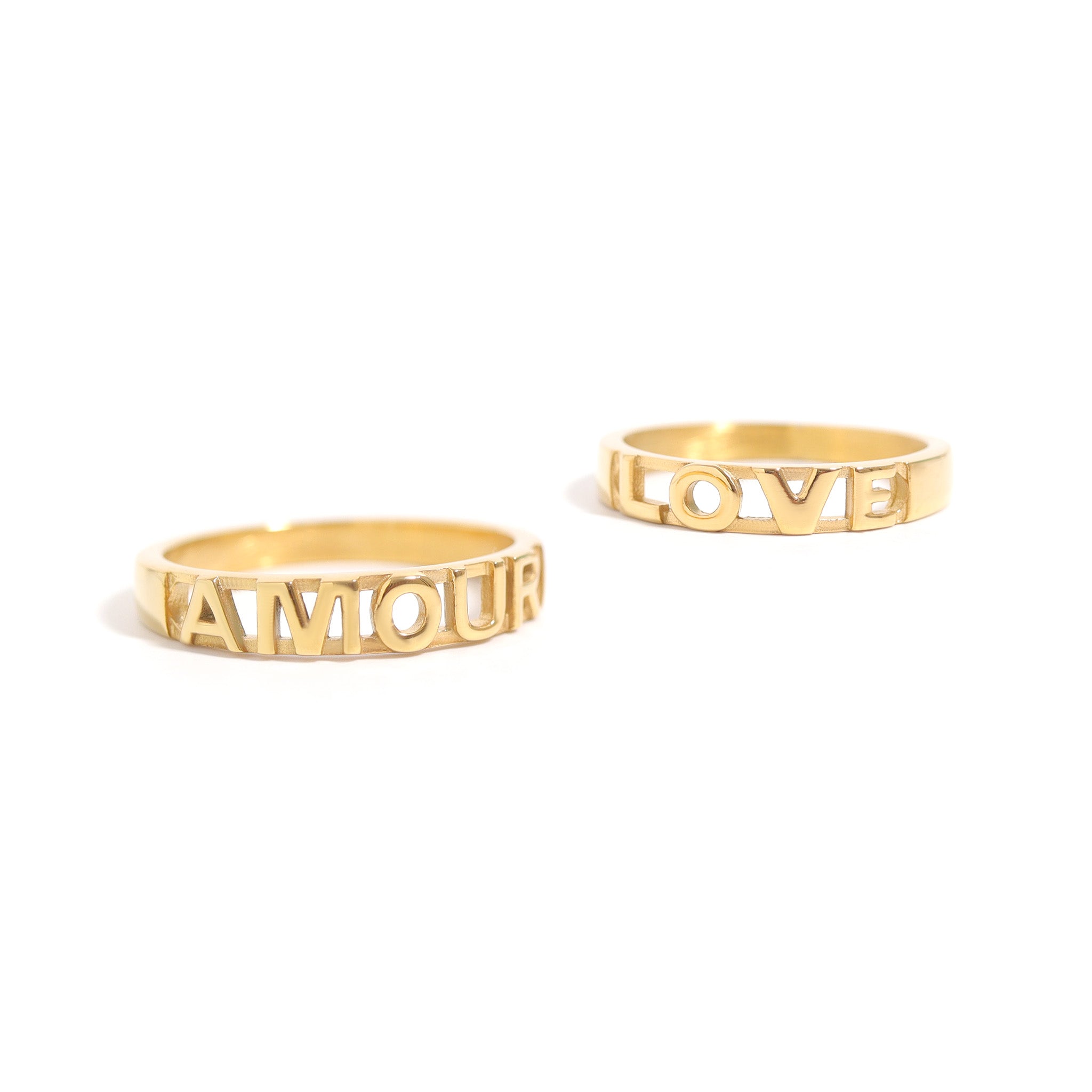 18K Gold PVD Stainless Steel Love Stacking Ring