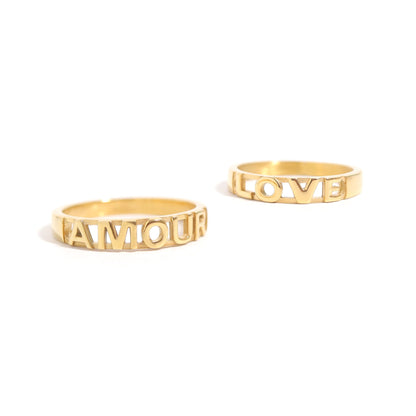 18K Gold PVD Stainless Steel Love Stacking Ring