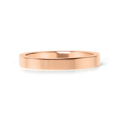 Rose Gold Stainless Steel Flat Edge Ring