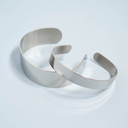 Stainless Steel Rounded Blank Cuff Bracelet