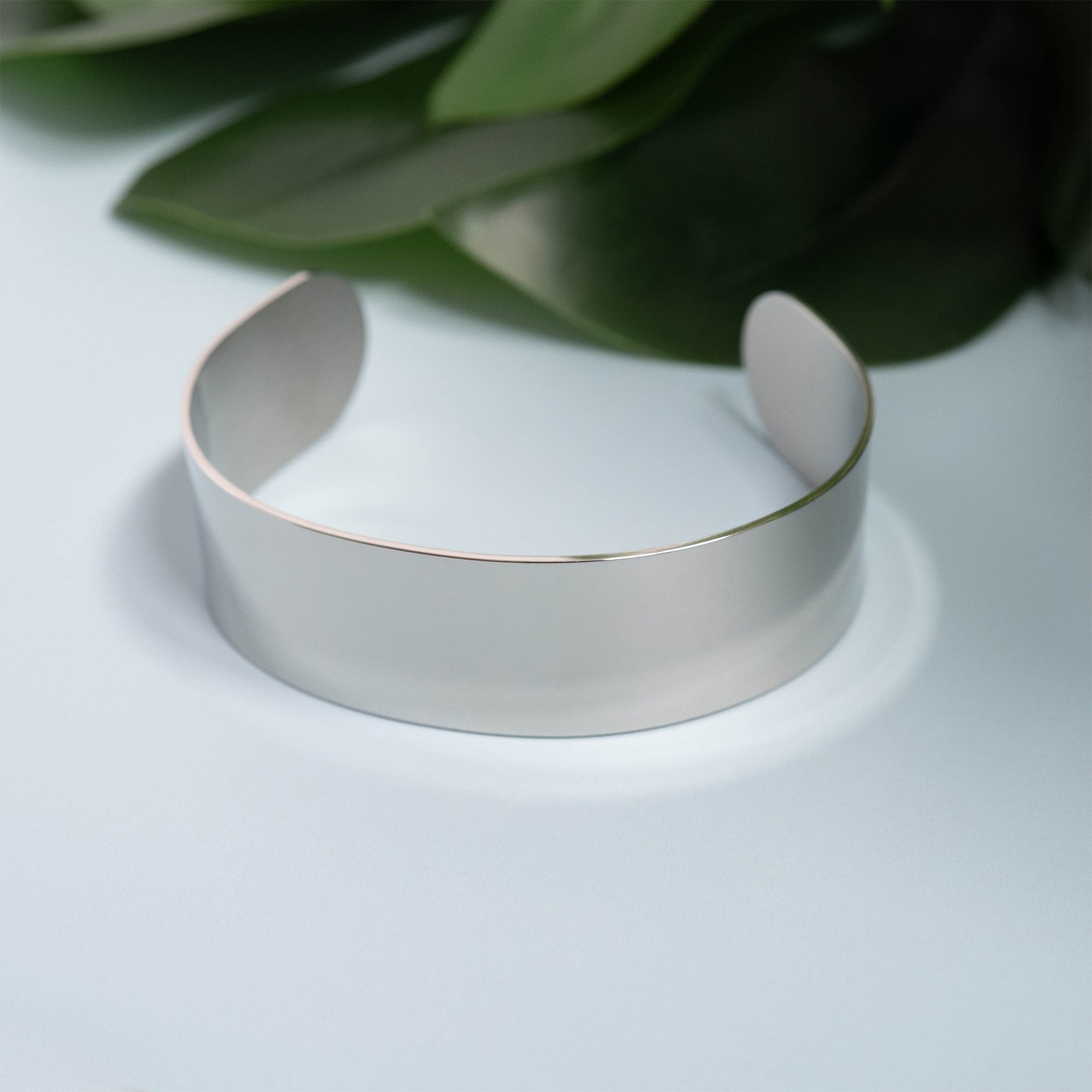 Stainless Steel Rounded Blank Cuff Bracelet