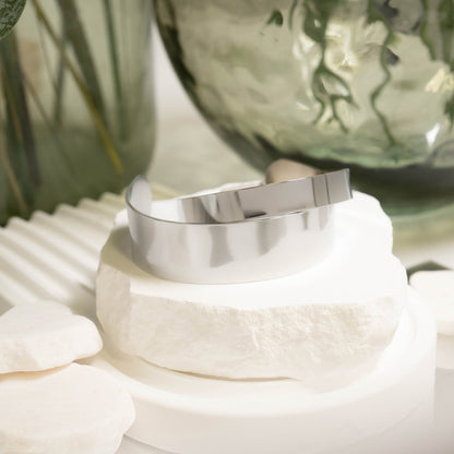 Stainless Steel Rounded Blank Cuff Bracelet