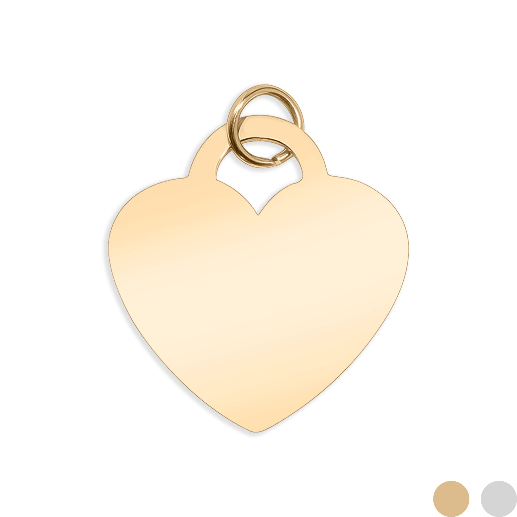 18K Gold PVD Blank Heart Charm Stainless Steel Pendant