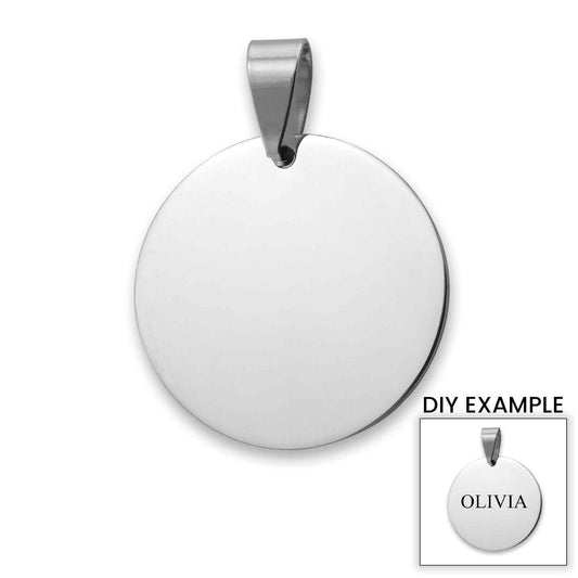 Stainless Steel Blank Round Polished Pendant