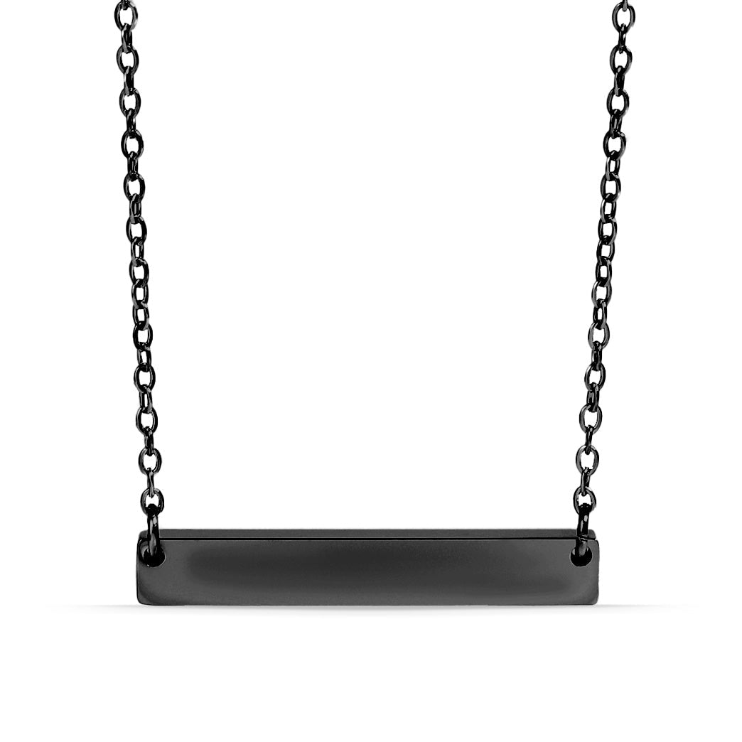 18K Gold PVD Stainless Steel Blank Bar Necklace