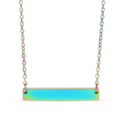 18K Gold PVD Stainless Steel Blank Bar Necklace