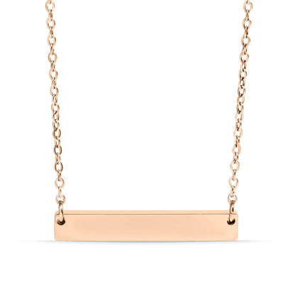 18K Gold PVD Stainless Steel Blank Bar Necklace