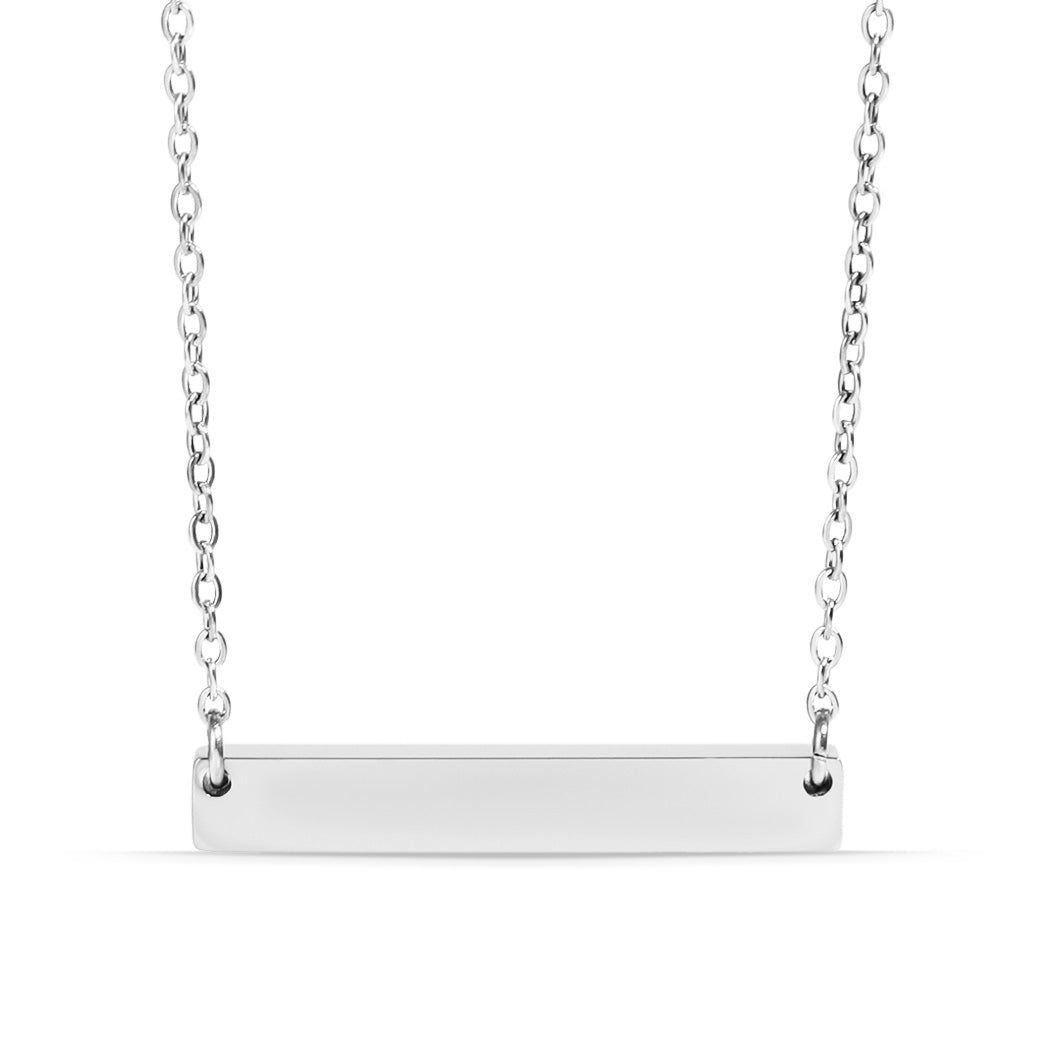 18K Gold PVD Stainless Steel Blank Bar Necklace