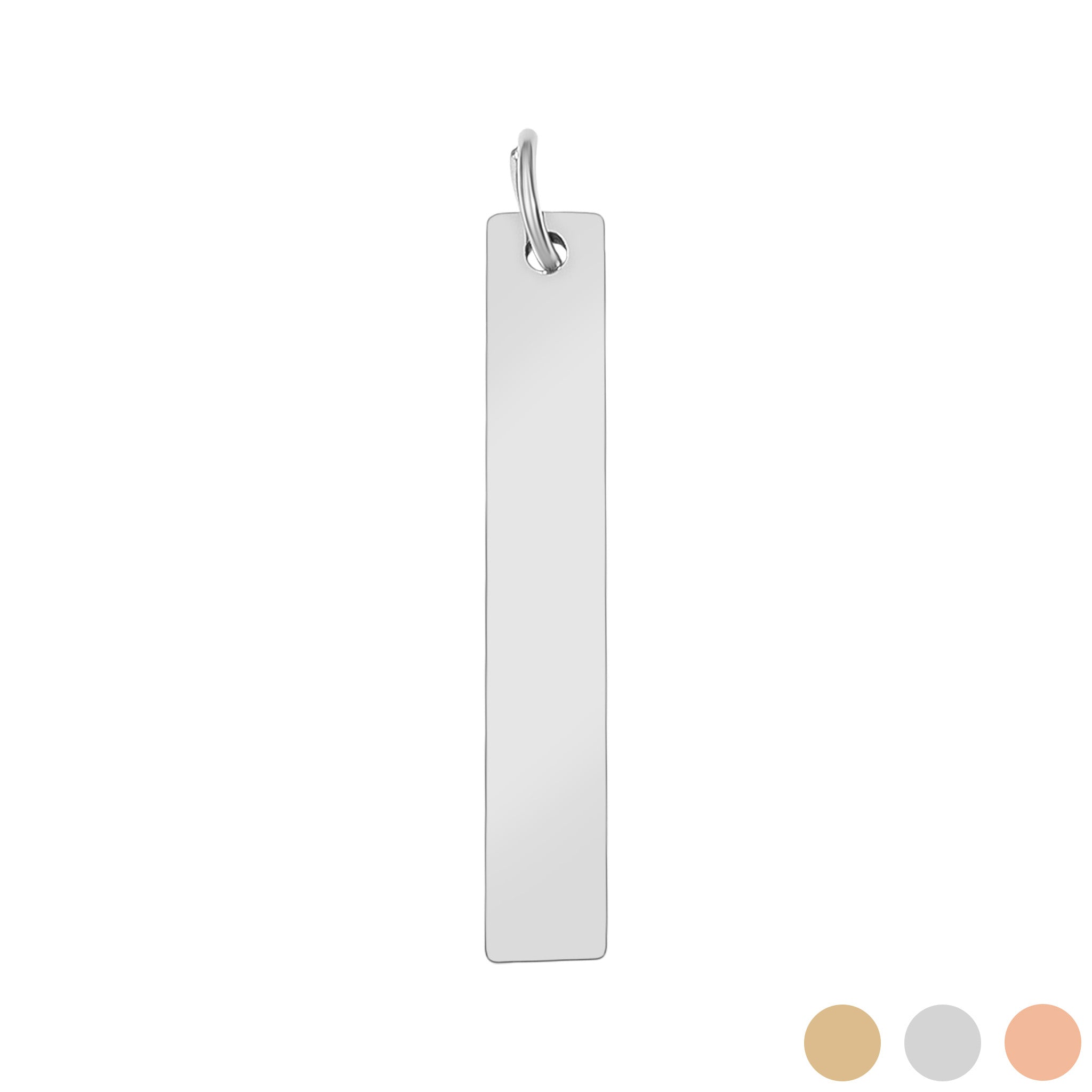 18K Gold PVD Stainless Steel Vertical Blank Bar Pendant