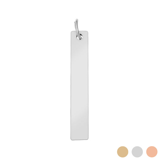 18K Gold PVD Stainless Steel Vertical Blank Bar Pendant
