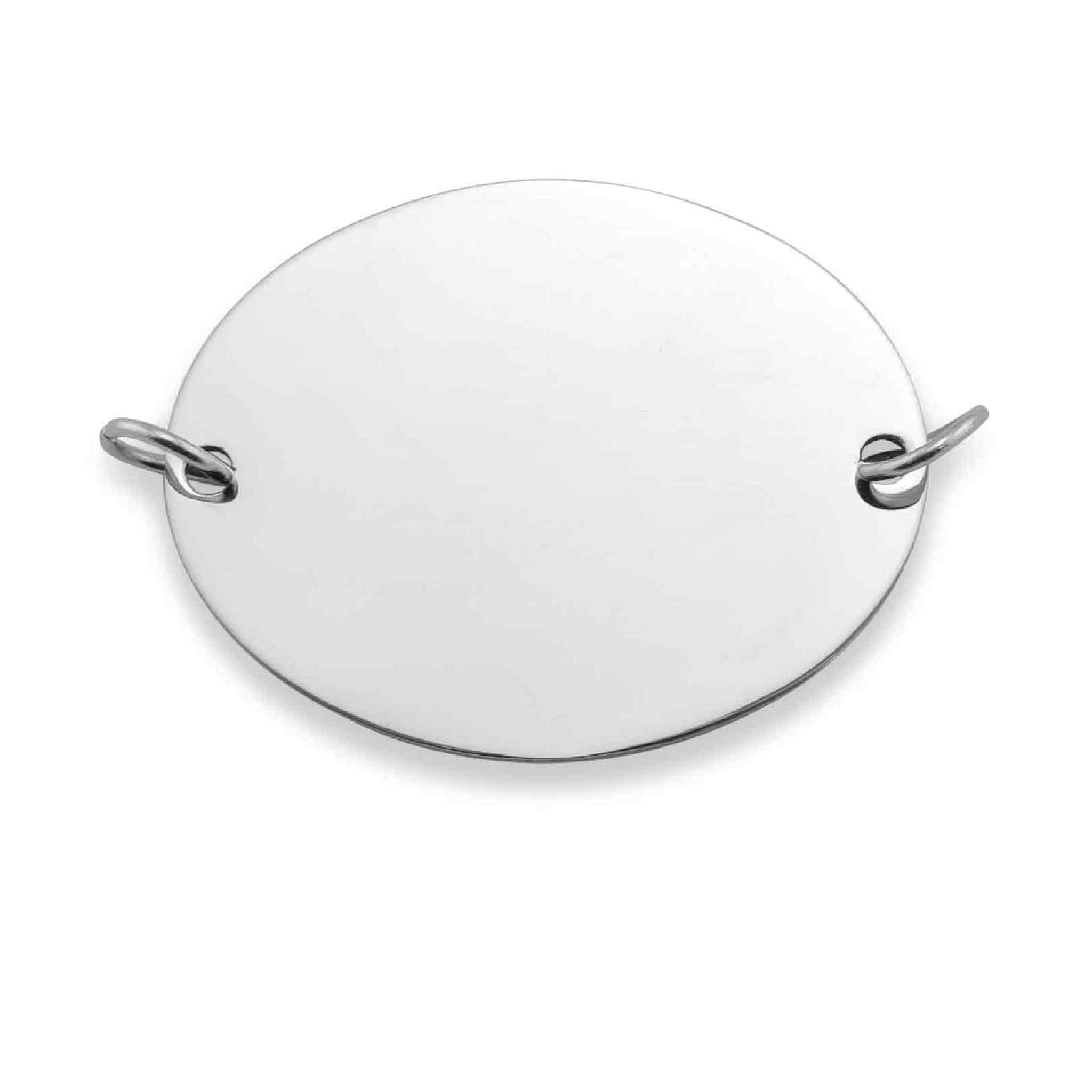Stainless Steel Blank Oval Connector Pendant