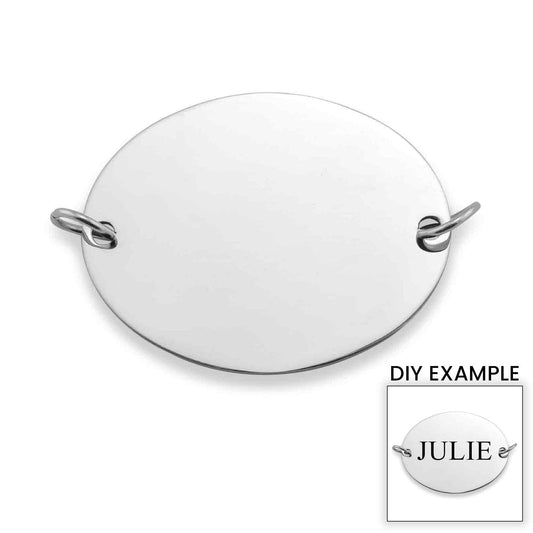 Stainless Steel Blank Oval Connector Pendant