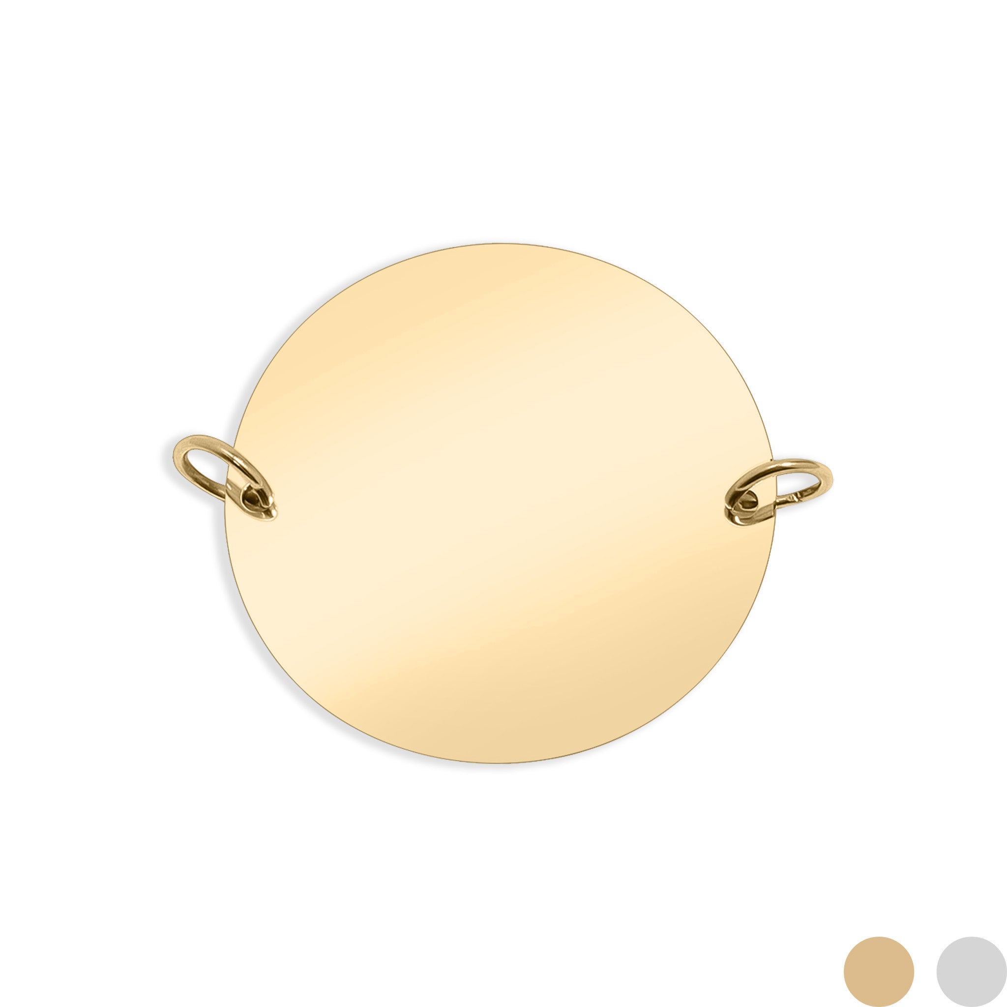 18K Gold PVD Polished Blank Stainless Steel Round Pendant