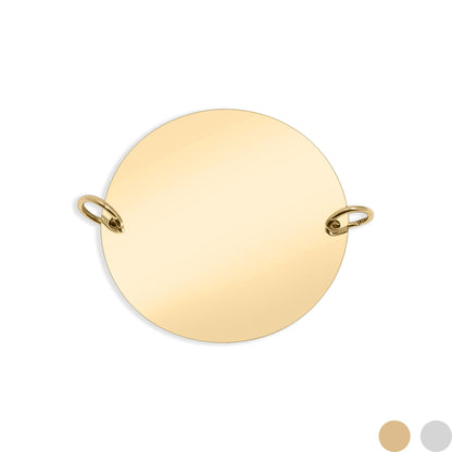 18K Gold PVD Polished Blank Stainless Steel Round Pendant