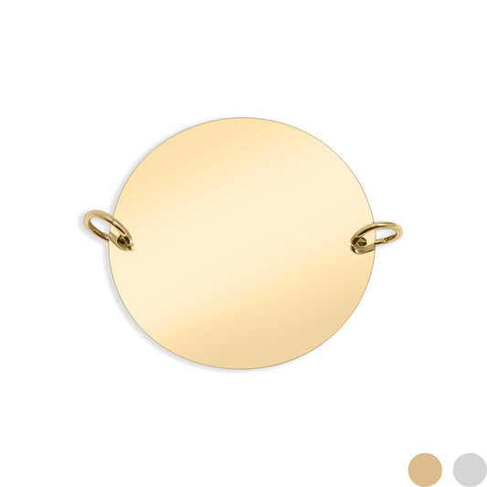 18K Gold PVD Polished Blank Stainless Steel Round Pendant