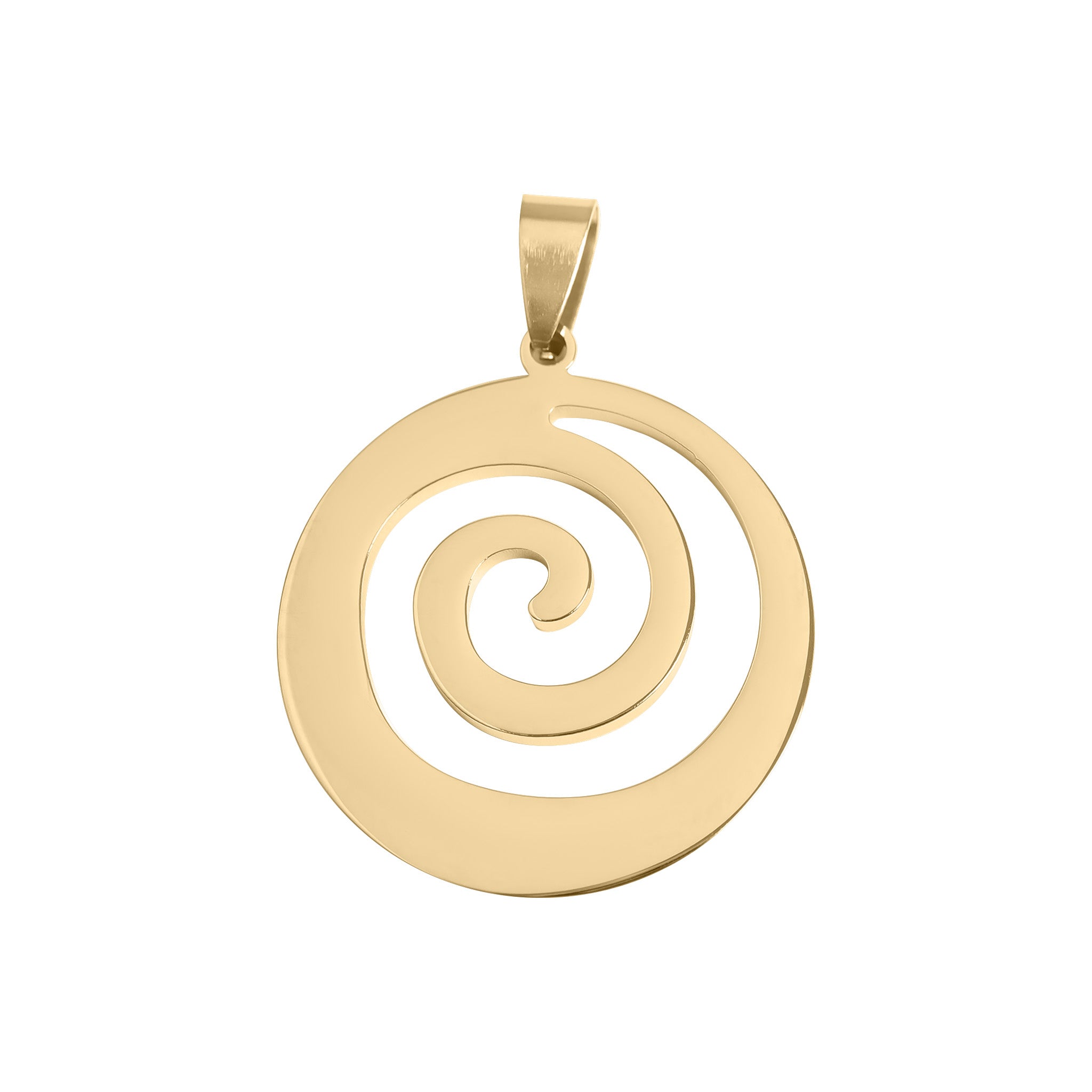 18K Gold PVD Stainless Steel Swirl Cutout Pendant