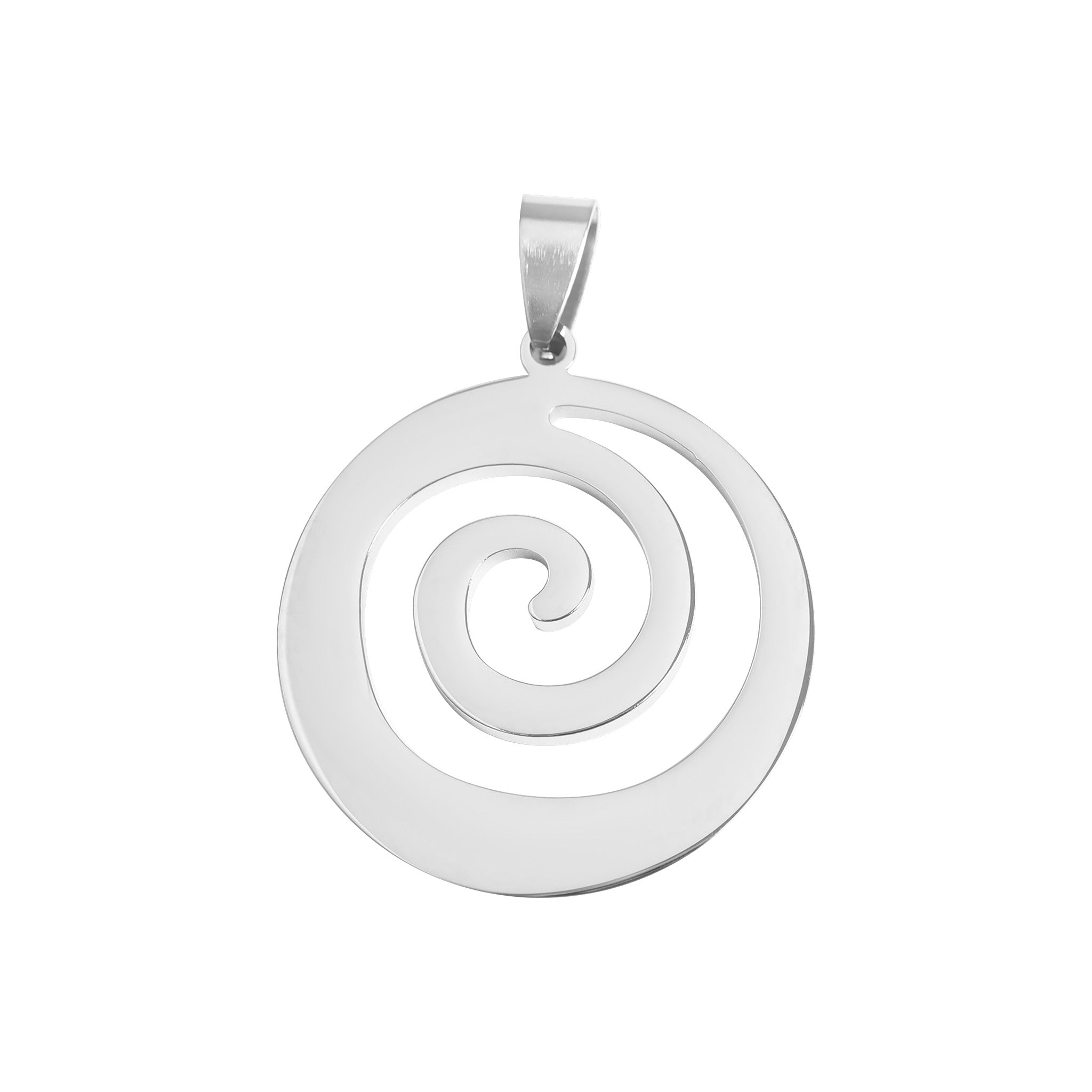 18K Gold PVD Stainless Steel Swirl Cutout Pendant