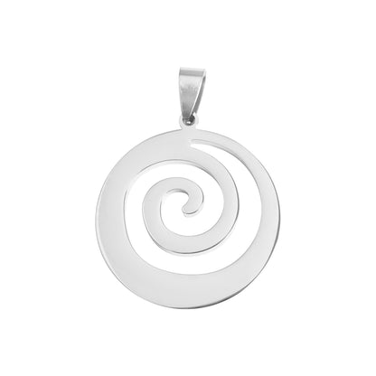 18K Gold PVD Stainless Steel Swirl Cutout Pendant