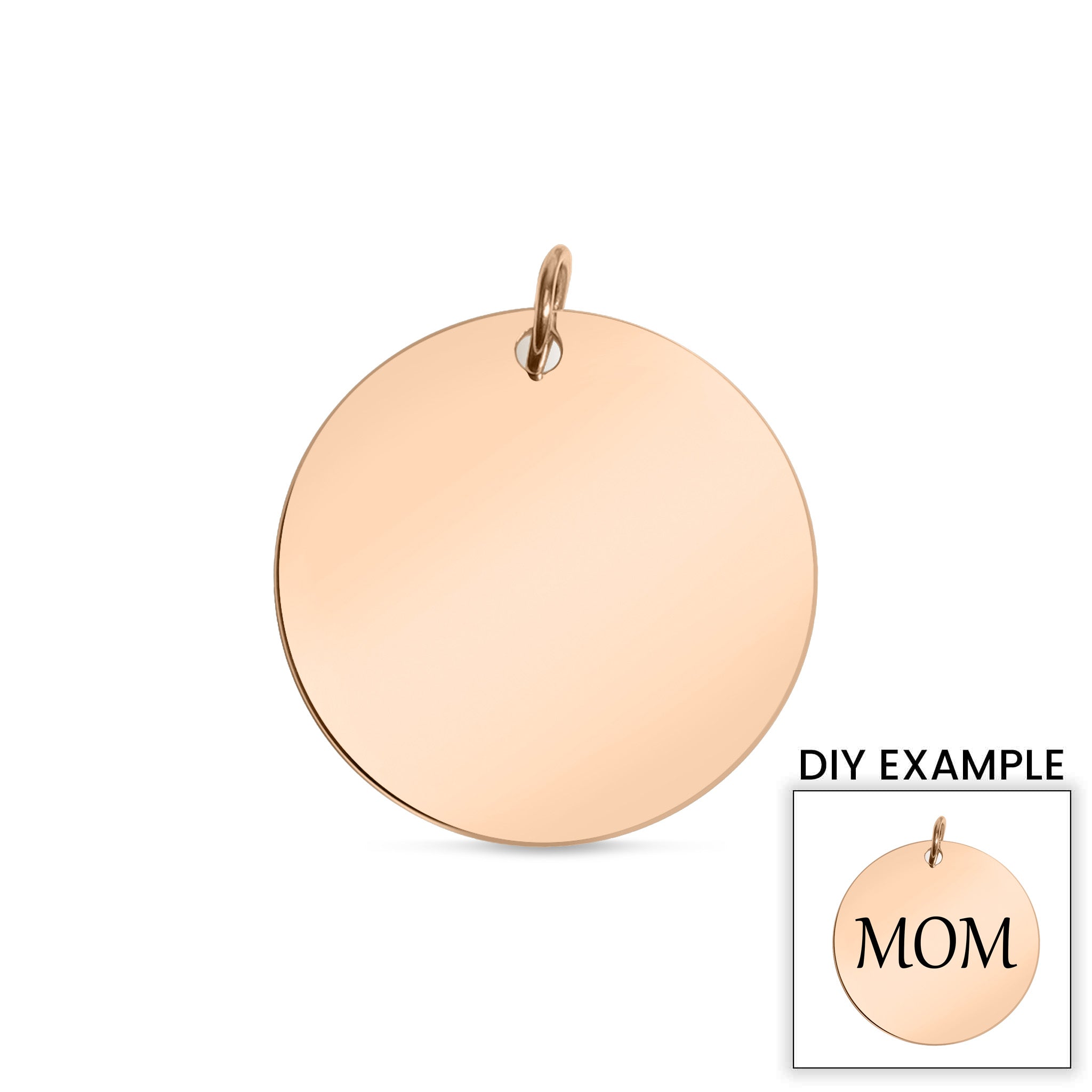 Stainless Steel 18K Rose Gold PVD Blank Round Pendant