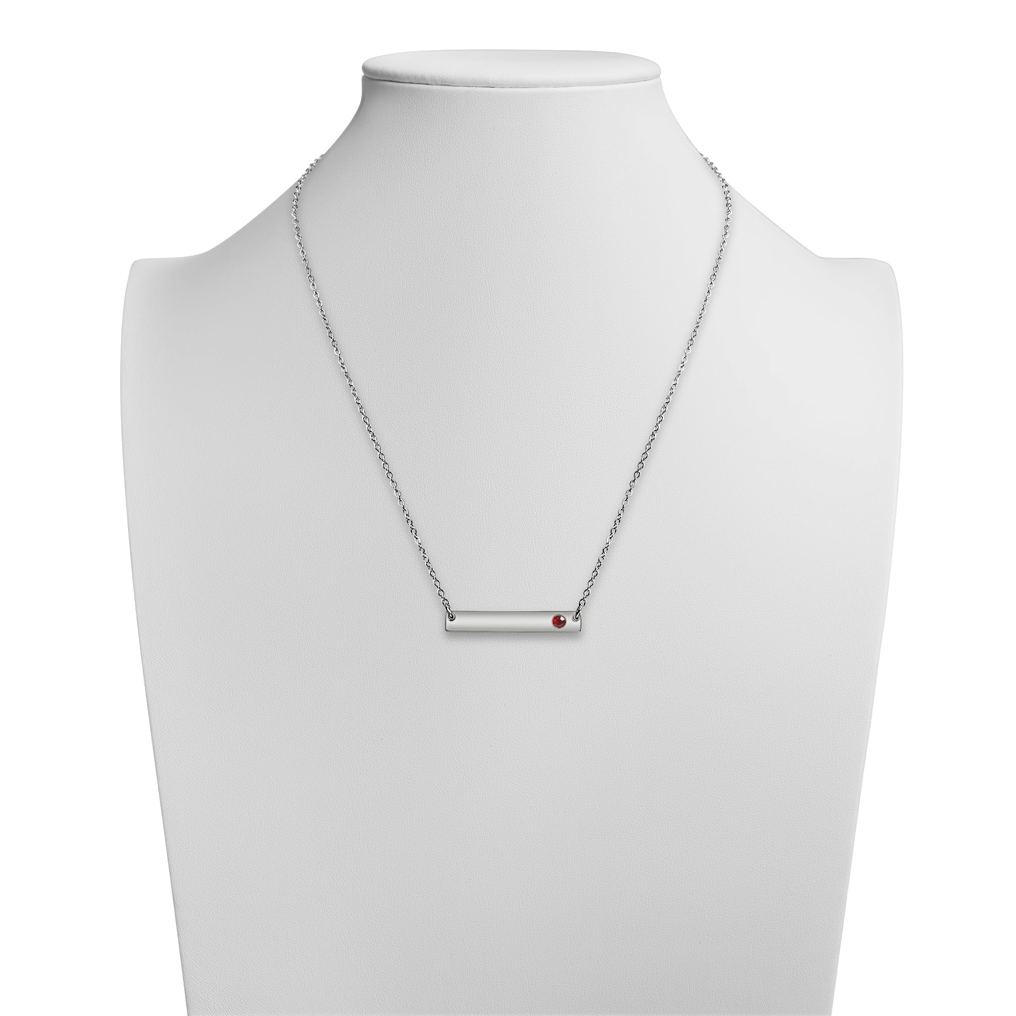 60 pc Stainless Steel Birthstone Bar Necklace Set & Display