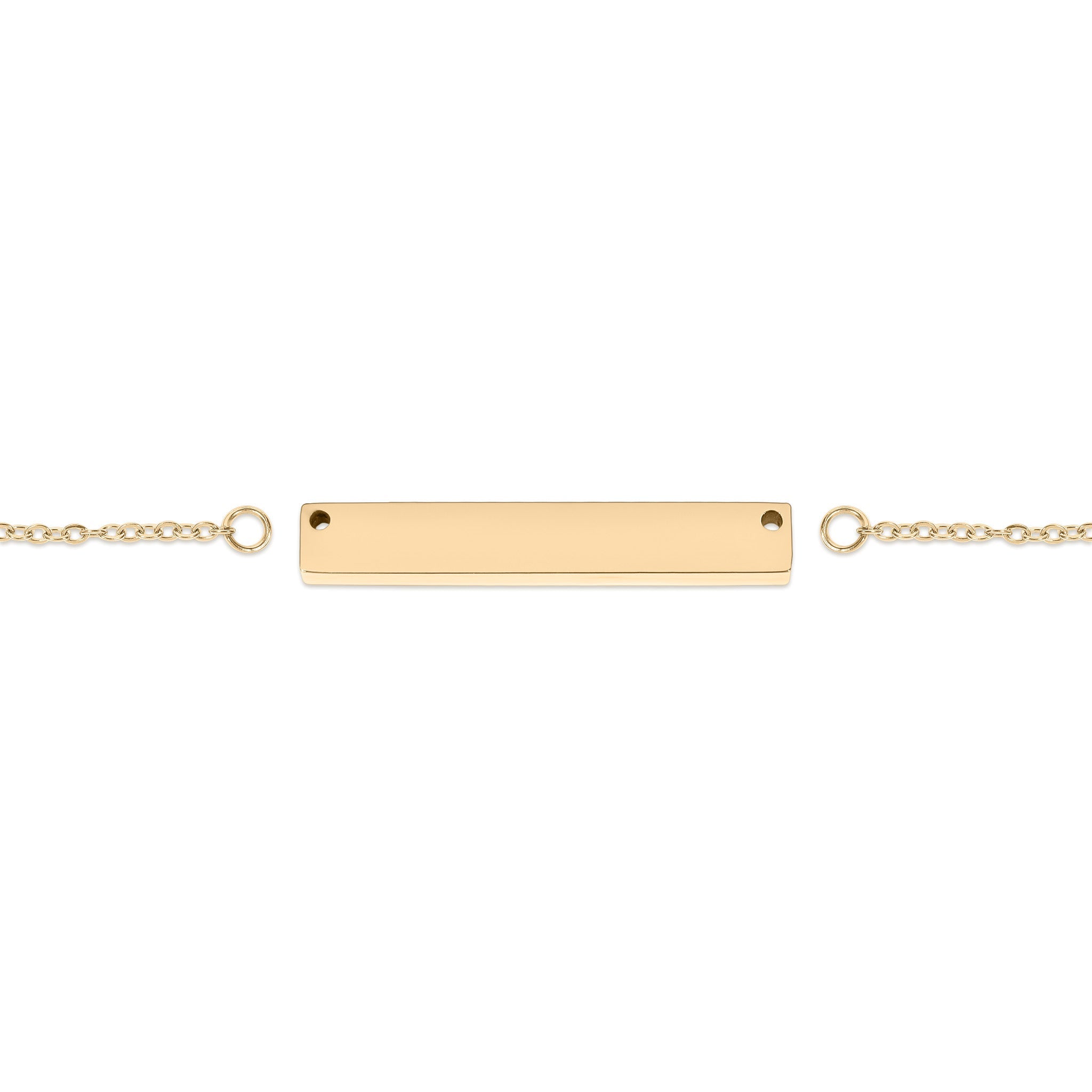 18K Gold PVD Stainless Steel Blank Bar Necklace With Separated Chain