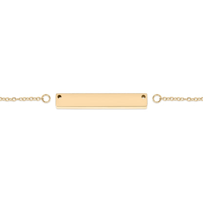 18K Gold PVD Stainless Steel Blank Bar Necklace With Separated Chain