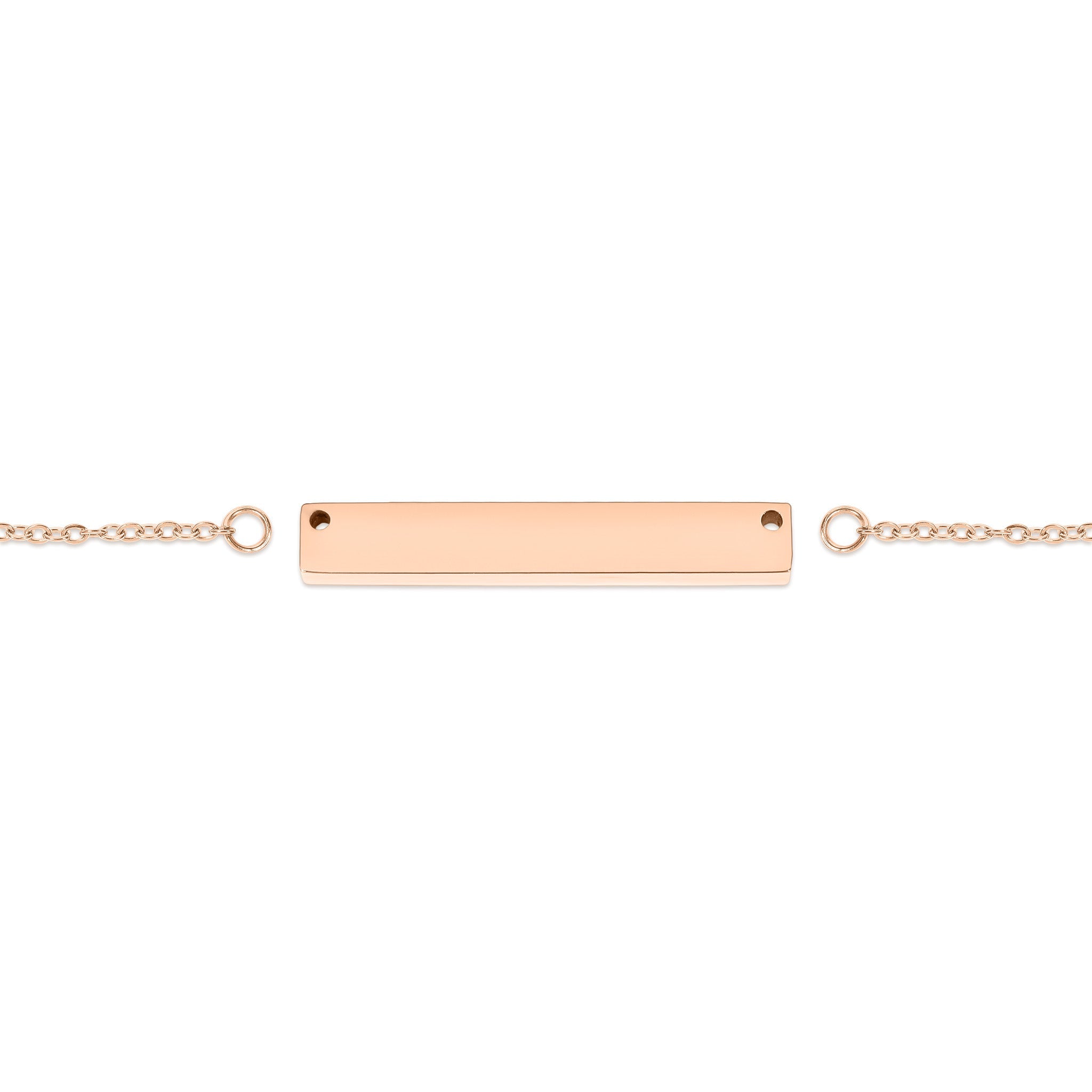 18K Gold PVD Stainless Steel Blank Bar Necklace With Separated Chain