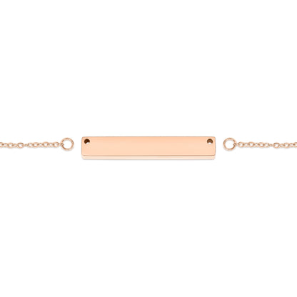 18K Gold PVD Stainless Steel Blank Bar Necklace With Separated Chain