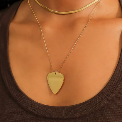 18K Gold PVD Blank Stainless Steel Guitar Pick Pendant