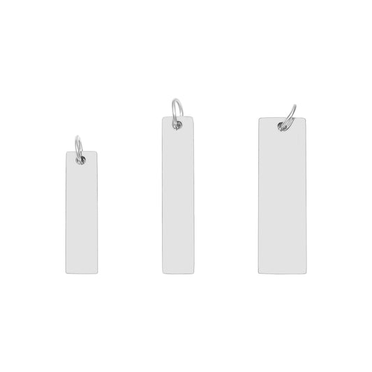 Stainless Steel Polished Vertical Blank Bar Pendant