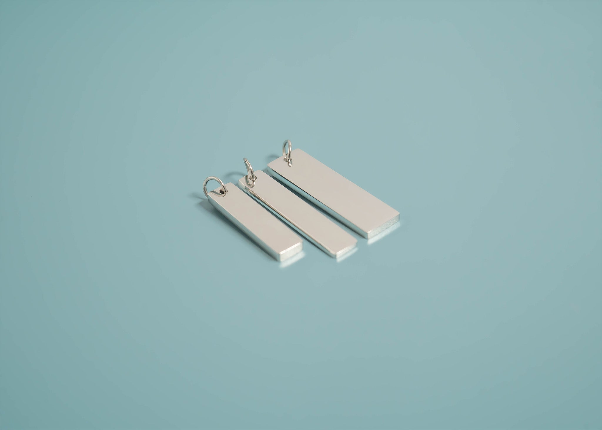 Stainless Steel Polished Vertical Blank Bar Pendant