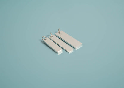 Stainless Steel Polished Vertical Blank Bar Pendant
