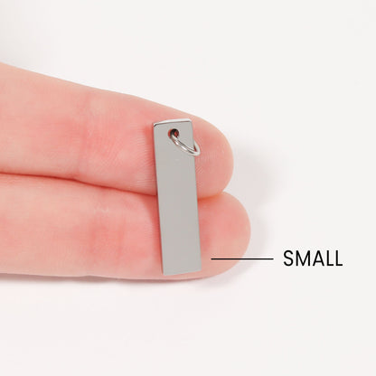 Stainless Steel Polished Vertical Blank Bar Pendant