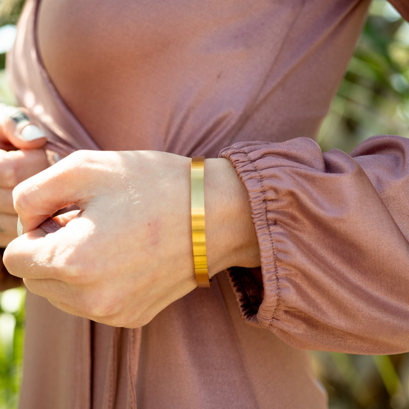18K Gold PVD Stainless Steel Engravable Blank Cuff Bracelet
