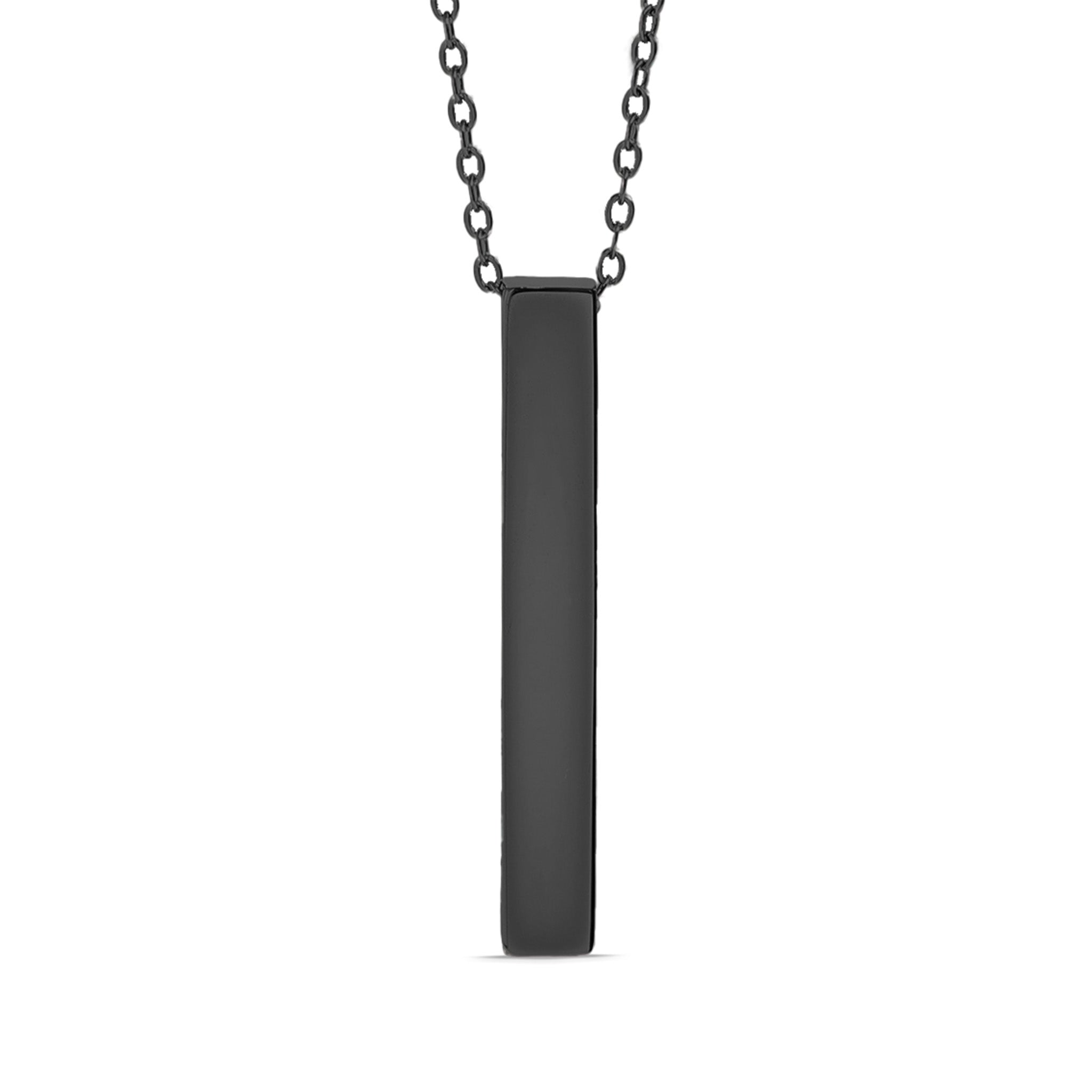 18K Gold PVD Stainless Steel Large Square 4-Sided Vertical Bar Polished Necklace