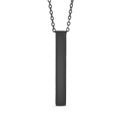 18K Gold PVD Stainless Steel Large Square 4-Sided Vertical Bar Polished Necklace