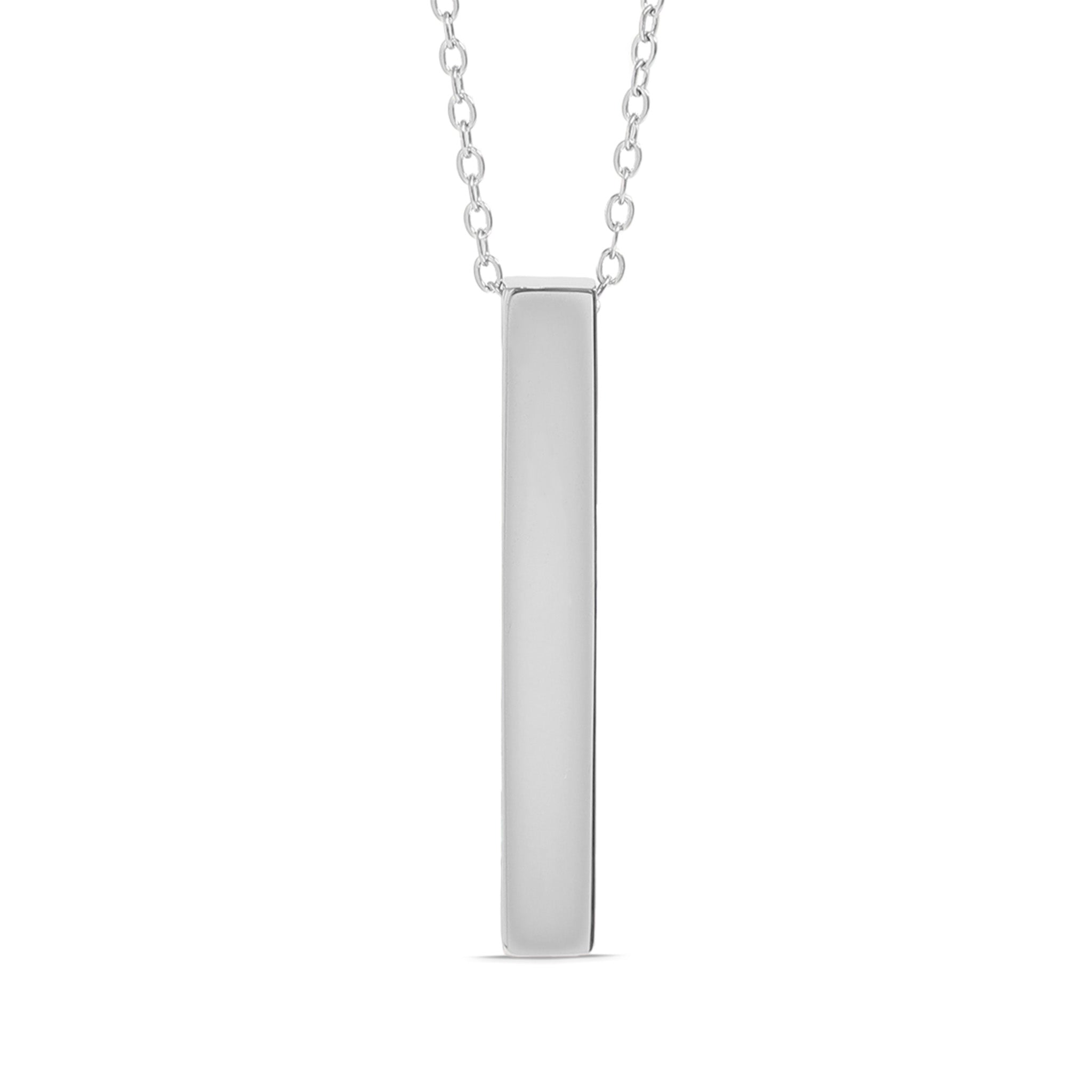 18K Gold PVD Stainless Steel Large Square 4-Sided Vertical Bar Polished Necklace