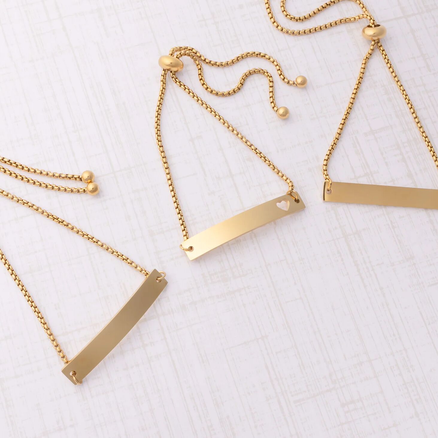 14K Gold Filled PLUS Flat Adjustable Blank Bar Bracelet
