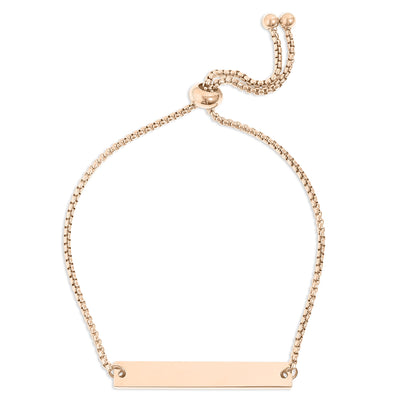 18K Gold PVD Stainless Steel Flat Adjustable Blank Bar Bracelet