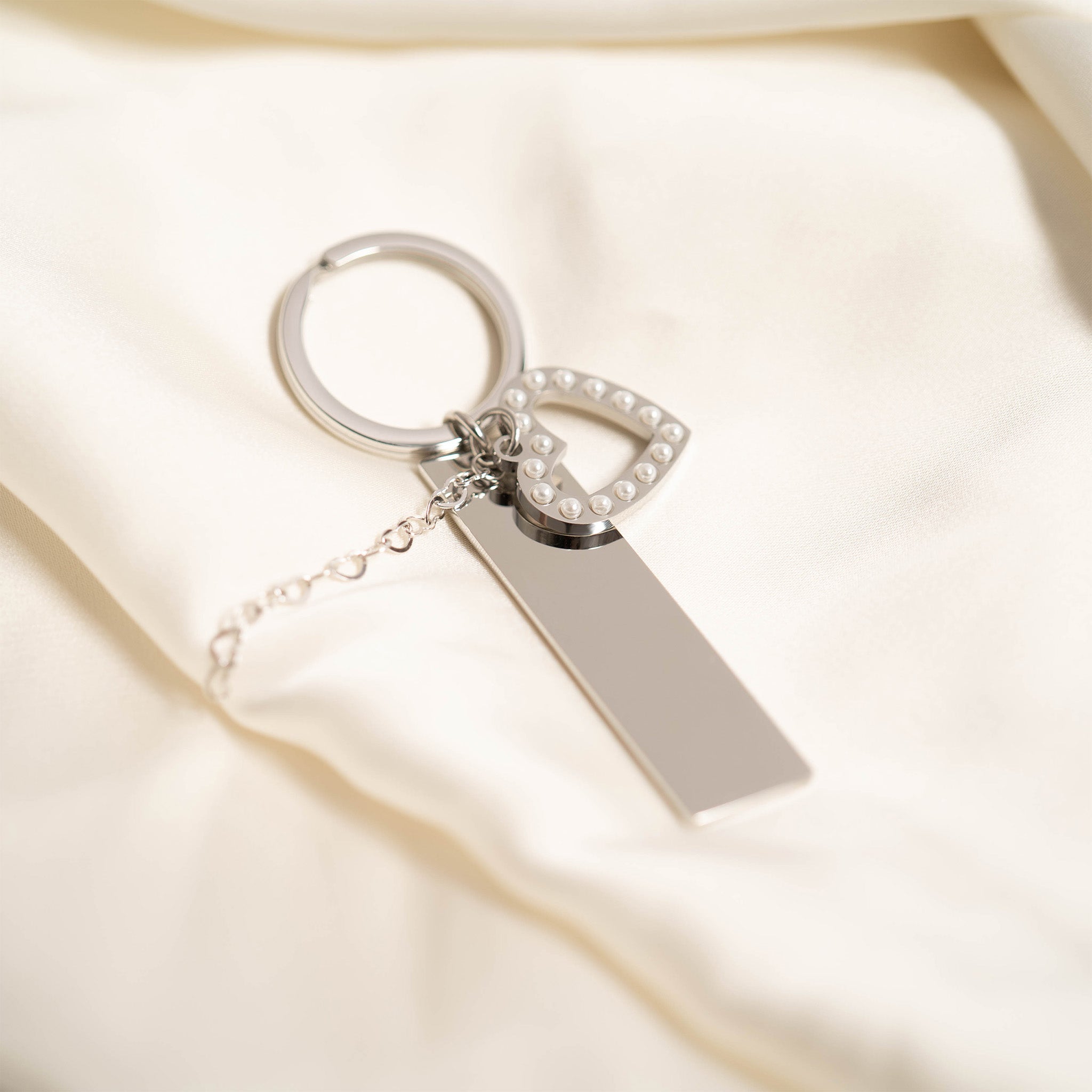18K Gold PVD Stainless Steel Pearl Heart Charm