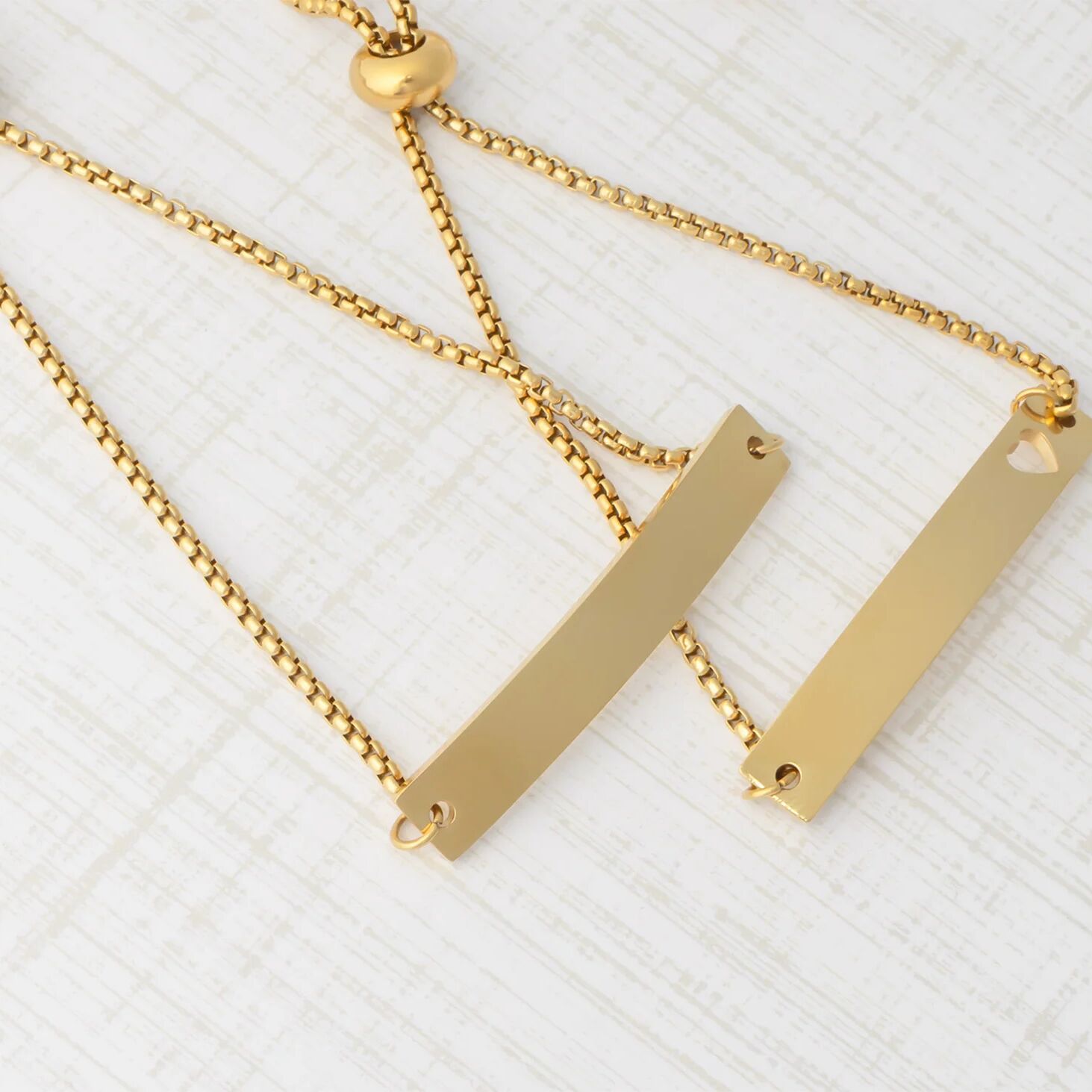 14K Gold Filled PLUS Adjustable Curved Blank Bar Bracelet