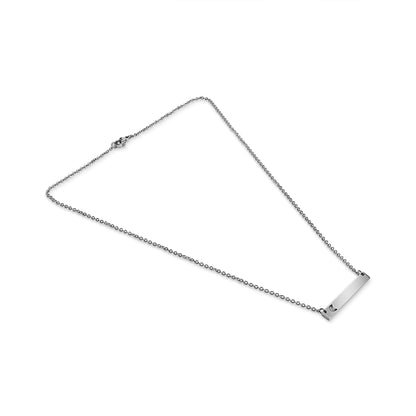 18K Gold PVD Stainless Steel Moon Cutout Horizontal Bar Necklace
