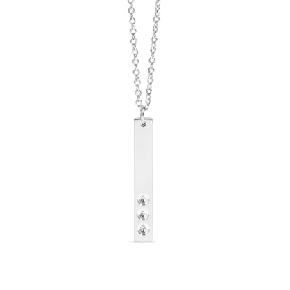 Polished Stainless Steel Vertical Stampable Birthstone Necklace