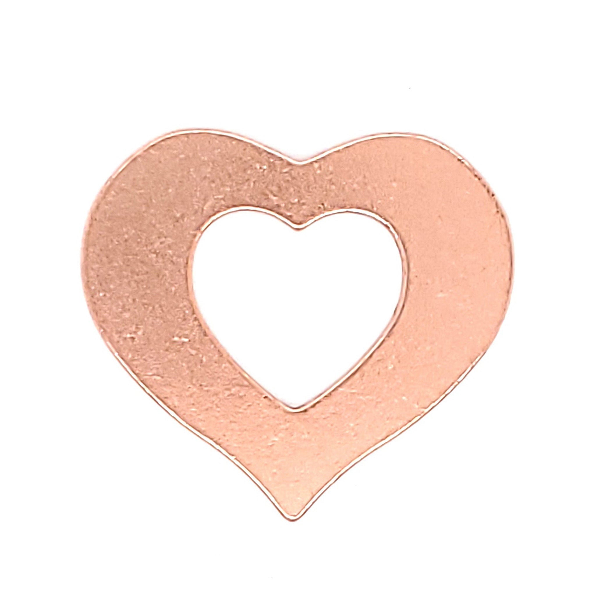 Copper Blank Heart Outline Pendant