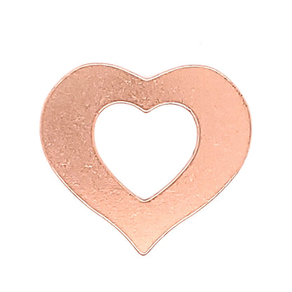 Copper Blank Heart Outline Pendant
