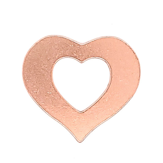 Copper Blank Heart Outline Pendant