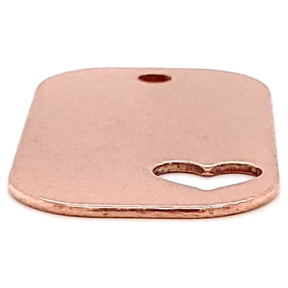 Copper Blank Heart Cutout Dog Tag Pendant