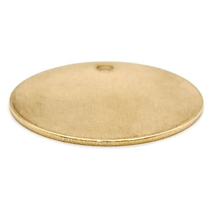 Brass Blank Round Disc Pendant With Hole