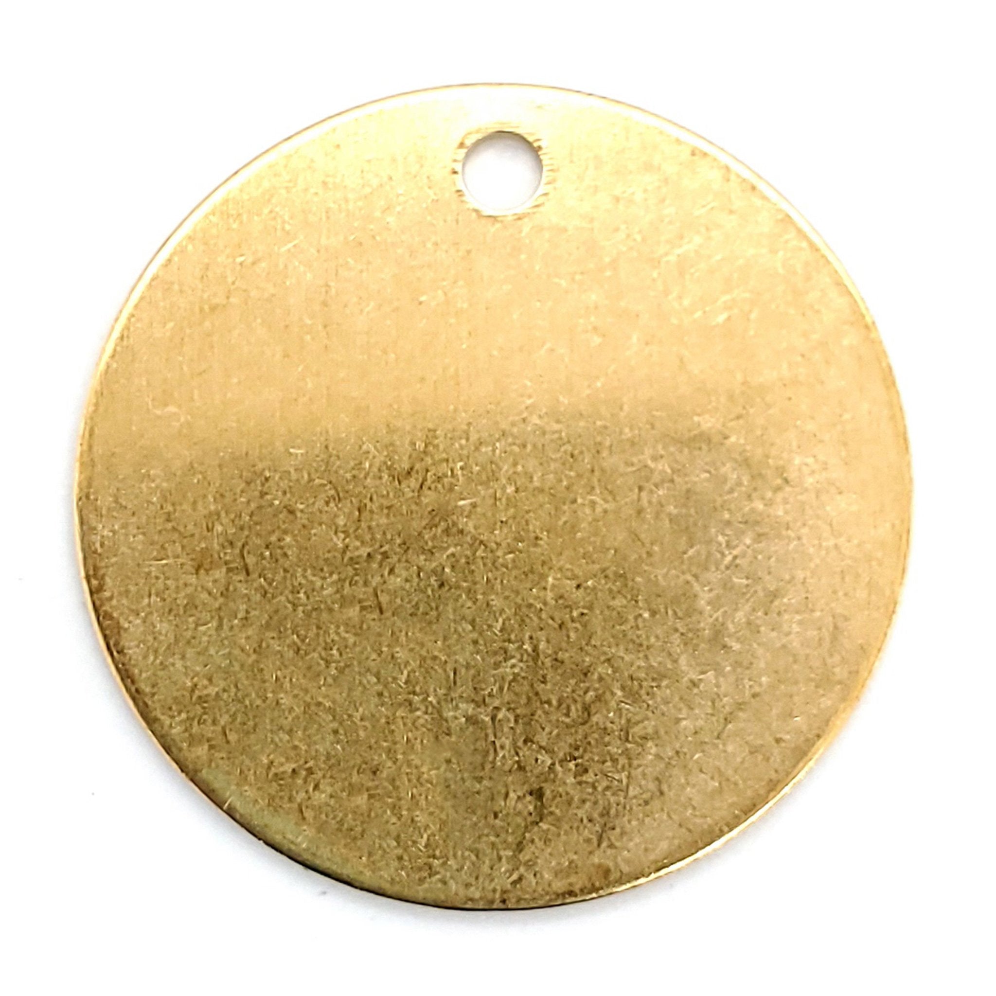 Brass Blank Round Disc Pendant With Hole